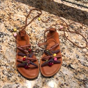 Ankle wrap sandals